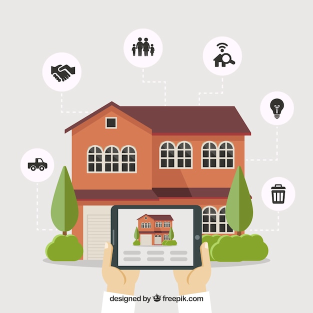 Free vector smart home in flat style