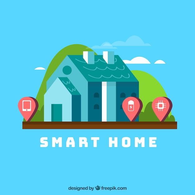 Free vector smart home in flat style