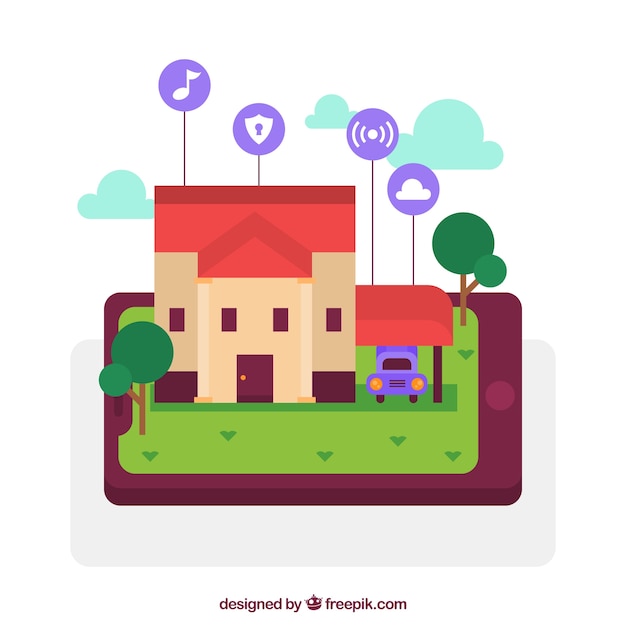 Free vector smart home in flat style