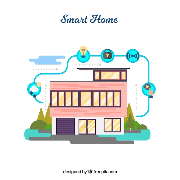 Smart home in flat style