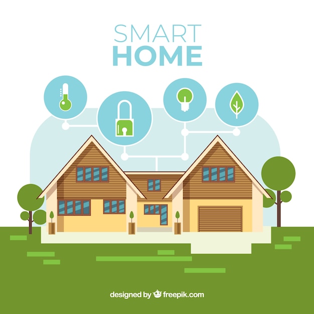 Free vector smart home in flat style