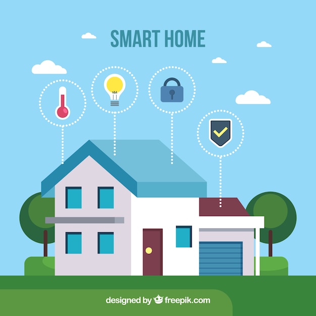Smart home in flat style
