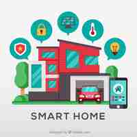 Free vector smart home in flat style