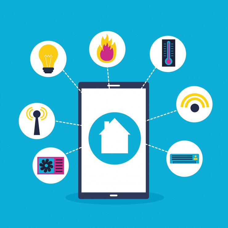 Free Vector smart home in flat style