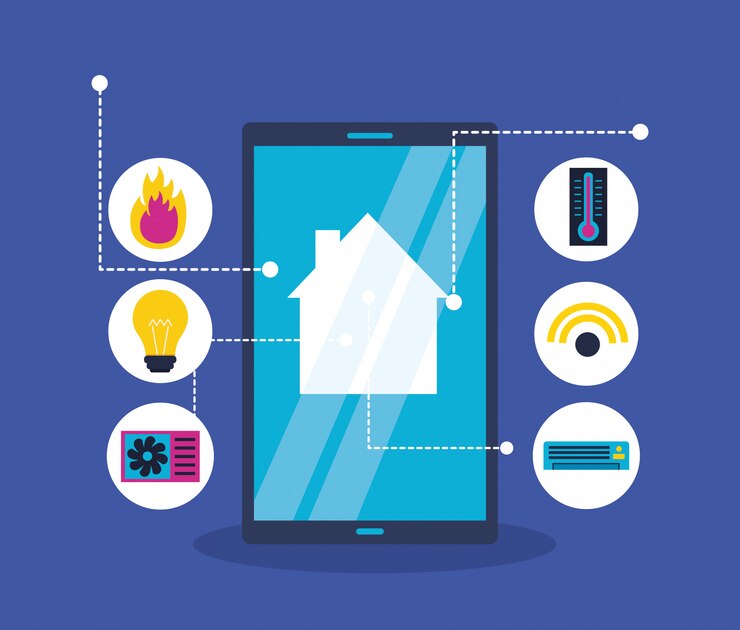 Free Vector smart home in flat style