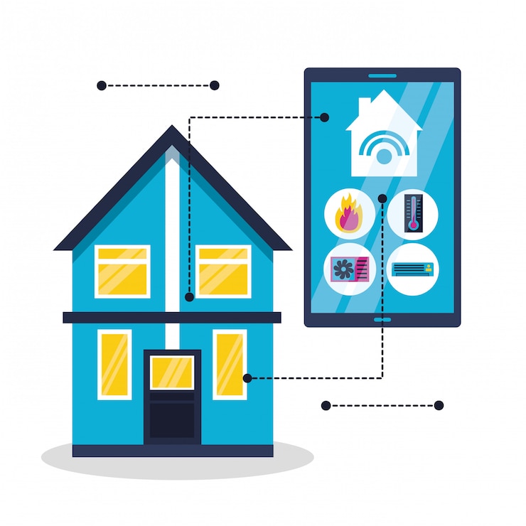 Free Vector smart home in flat style