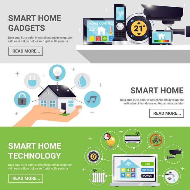 Smart Home Horizontal Banner Set