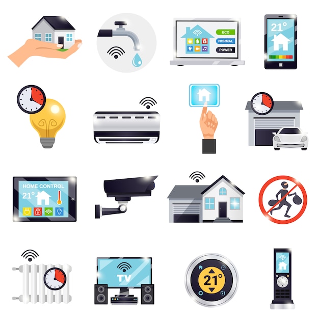 Smart Home Icon Set Free Vector Download