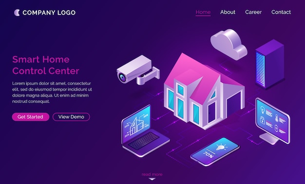 Free vector smart home isometric, internet of things concept