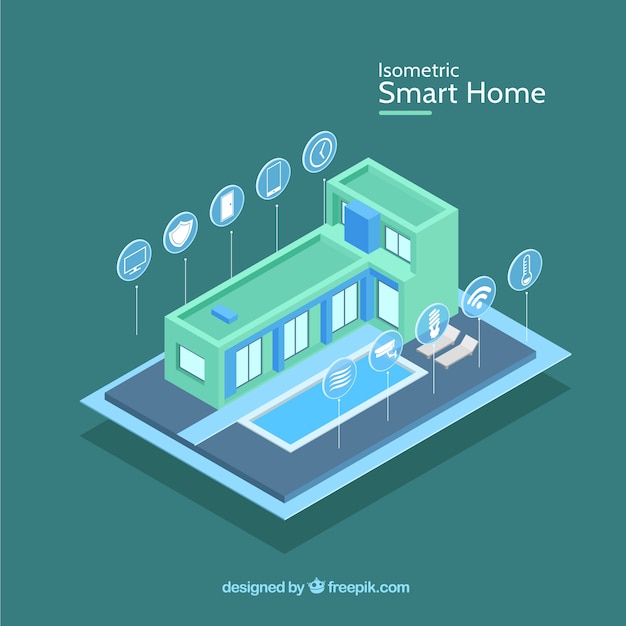 Free vector smart home in isometric style