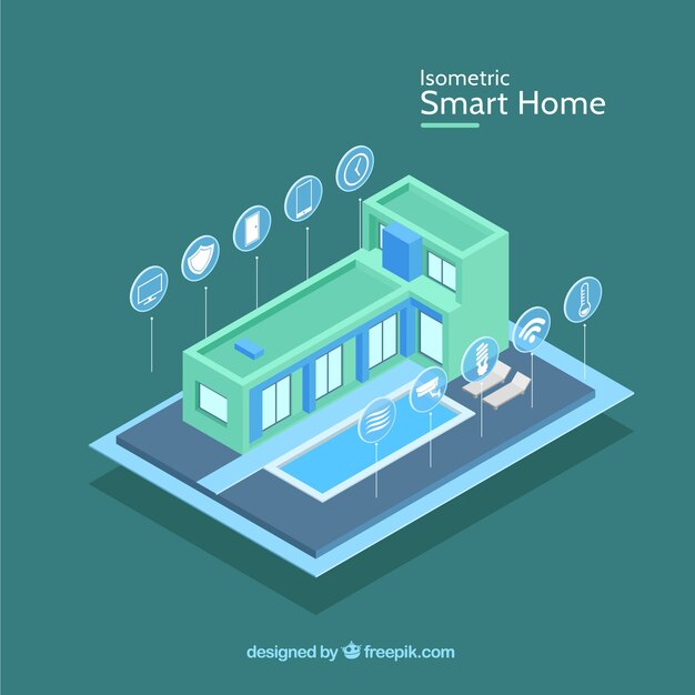 Smart home in isometric style