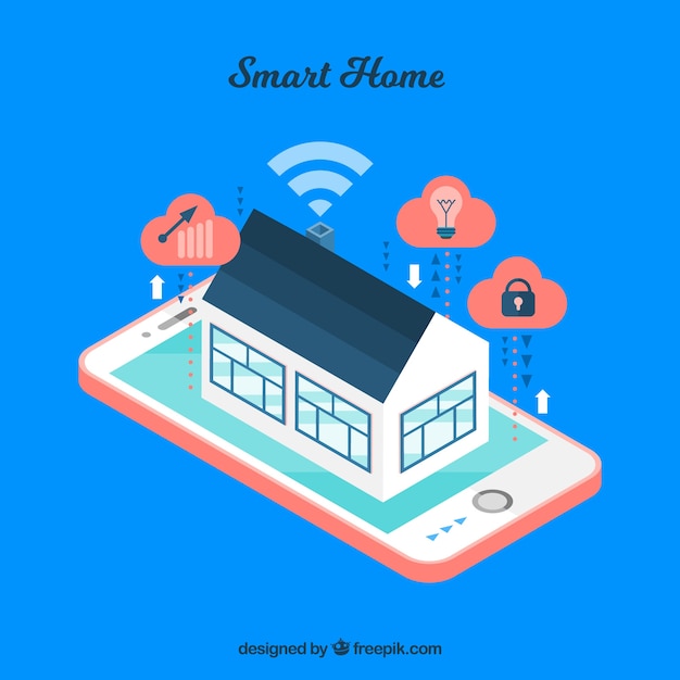 Free vector smart home in isometric style