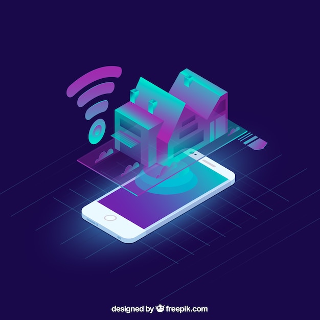 Smart home in isometric style