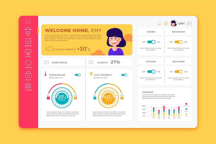 Free Vector smart home management app