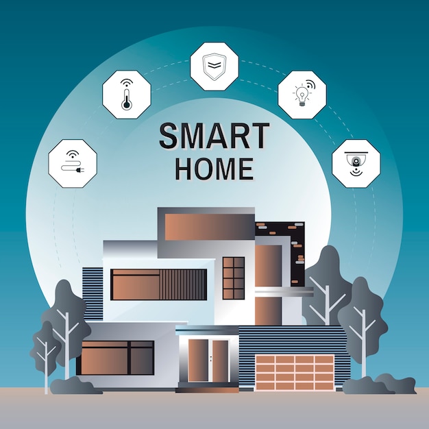 Free vector smart home technology infographic vector