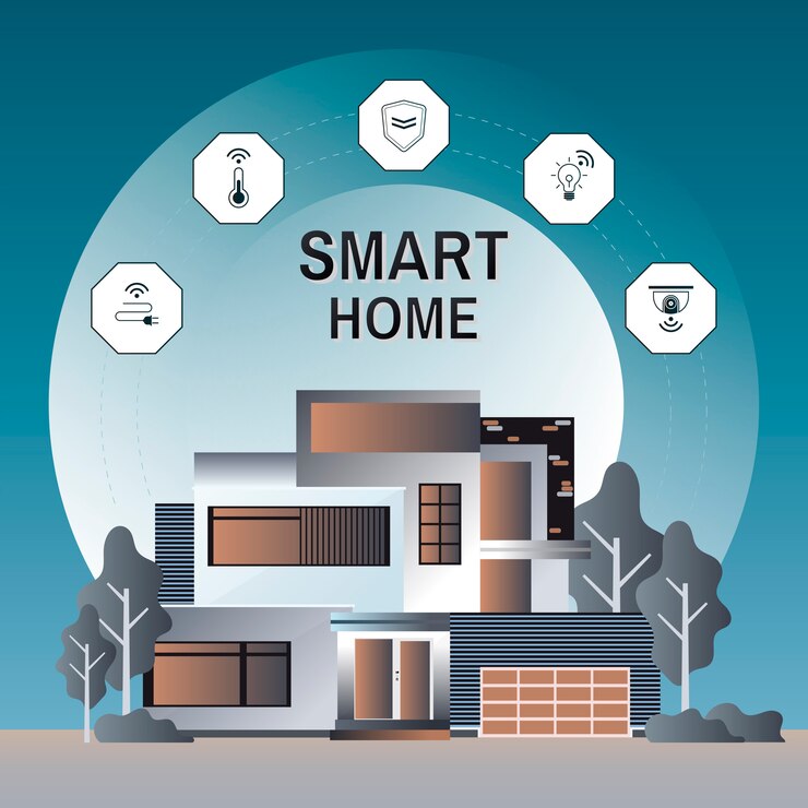 मुफ़्त वेक्टर smart home technology infographic vector