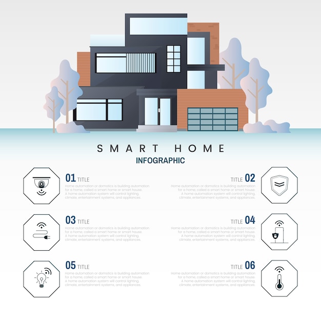 Free vector smart home technology infographic vector