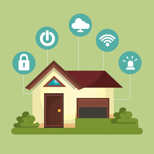 Free vector smart home technology set icon