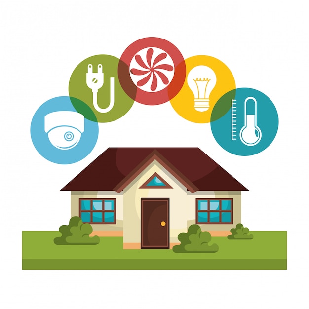 Free vector smart home technology set icons