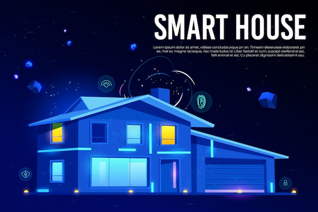 Free vector smart house and artificial intelligence technology