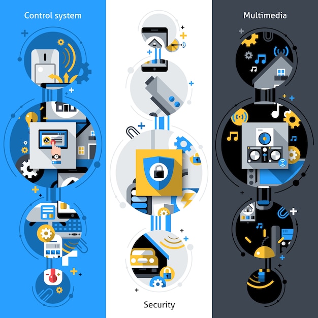 Бесплатное векторное изображение Умный дом баннеры