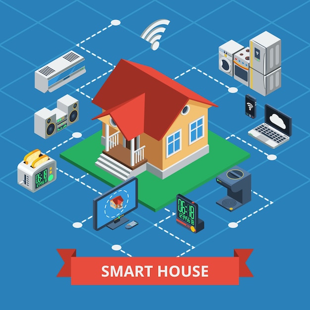 Free vector smart house isometric