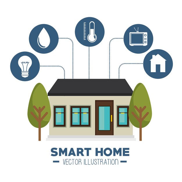 smart house and its applications isolated icon 