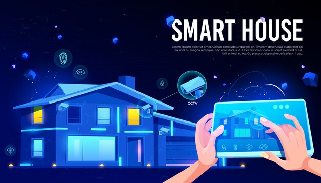 Smart house remote control cartoon