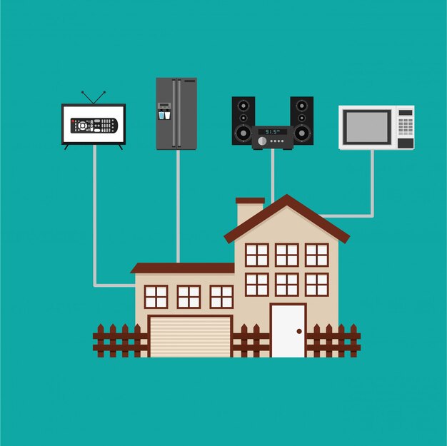 Free vector smart house