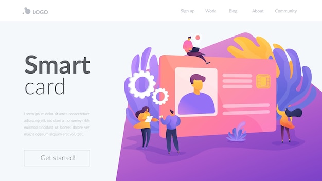 Smart id card landing page template