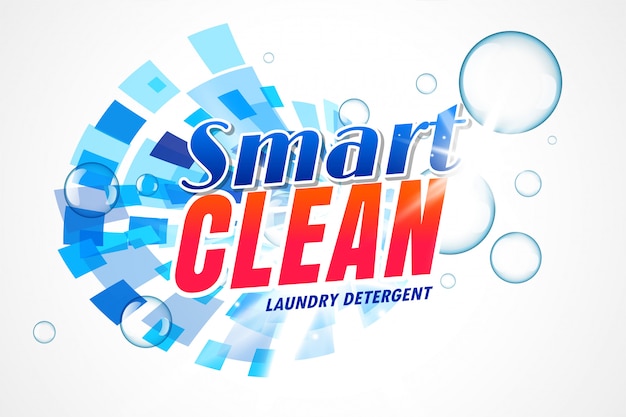 Vettore gratuito modello di imballaggio detergente lavanderia intelligente