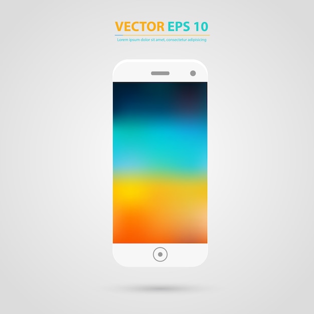 Free vector smart phone with isolated. realistic white vector.