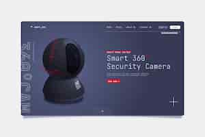 Free vector smart security camera landing page template