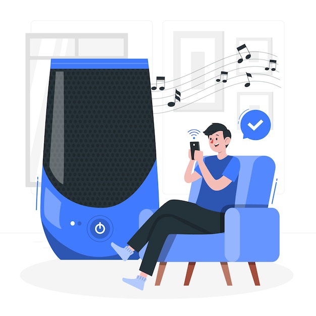 Vettore gratuito illustrazione del concetto di smart speaker