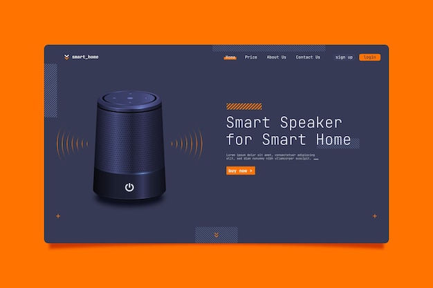 홈 랜딩 페이지 템플릿 용 스마트 스피커