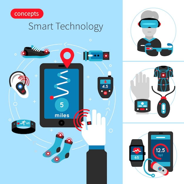 Free vector smart technology concept composition