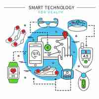 Vettore gratuito composizione della linea smart technology