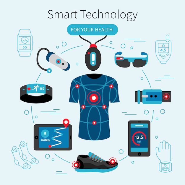 Free vector smart technology line poster