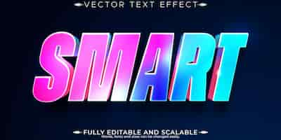 Free vector smart text effect editable holographic and futuristic customizable font style