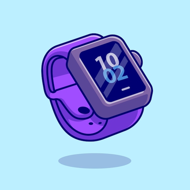 Smart Watch Cartoon Vector Icon Illustration. Technology Object Icon Concept Isolated Premium Vector. Flat Cartoon Style