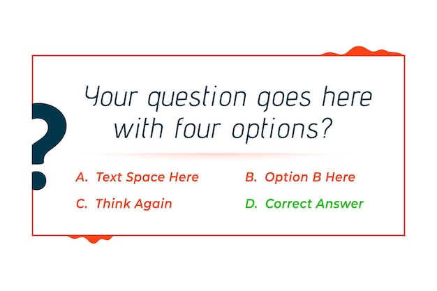Vettore gratuito modo intelligente per testare la tua conoscenza con il design del banner del quiz a più opzioni