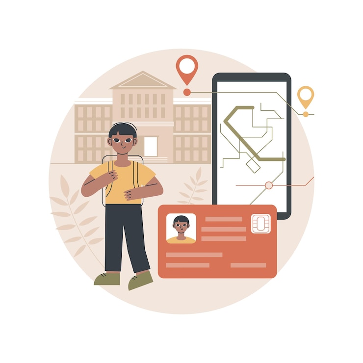 Free Vector smartcards for schools concept illustration