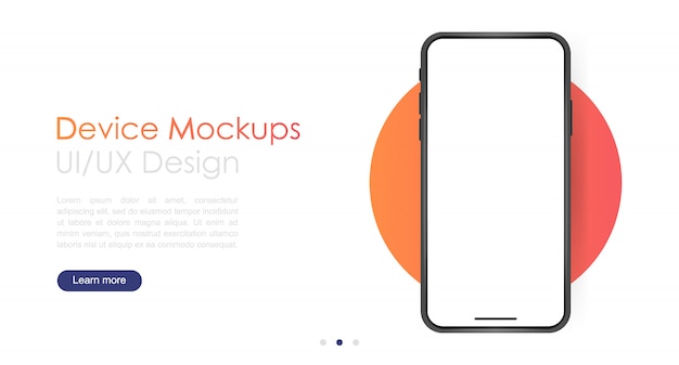 Smartphone blank screen, phone mockup.