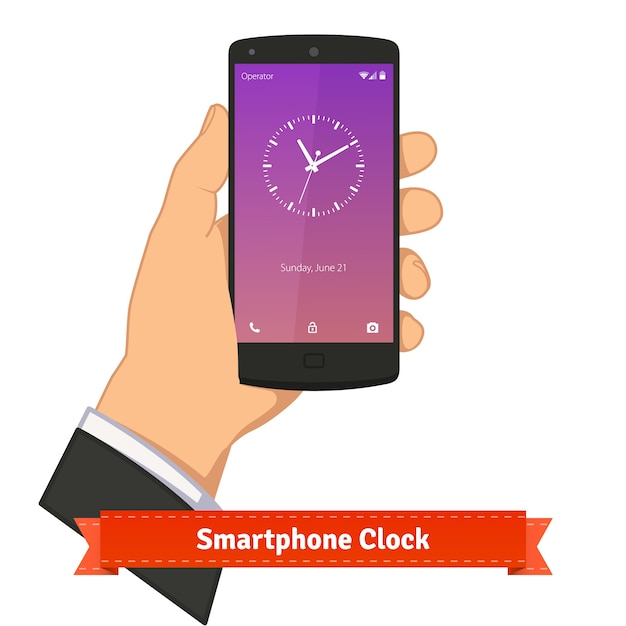 Free vector smartphone clock