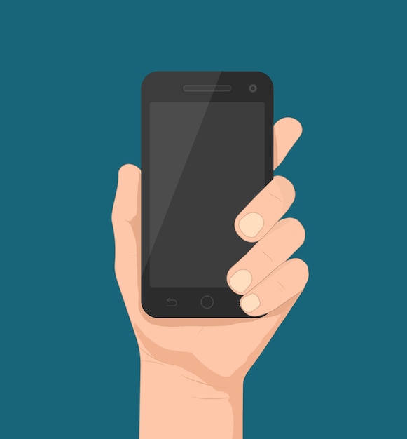 Smartphone in hand template for web and mobile applications