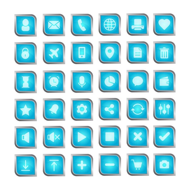 Бесплатное векторное изображение Коллекция значков смартфона