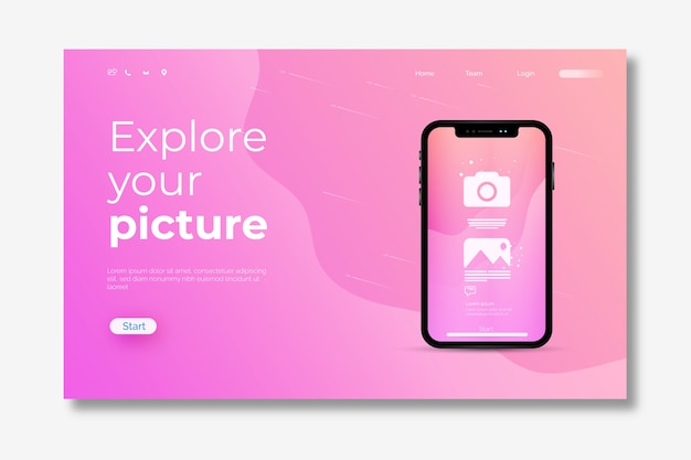 Smartphone landing page template