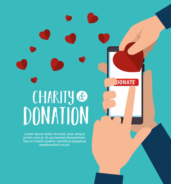 Free vector smartphone for online charity donation