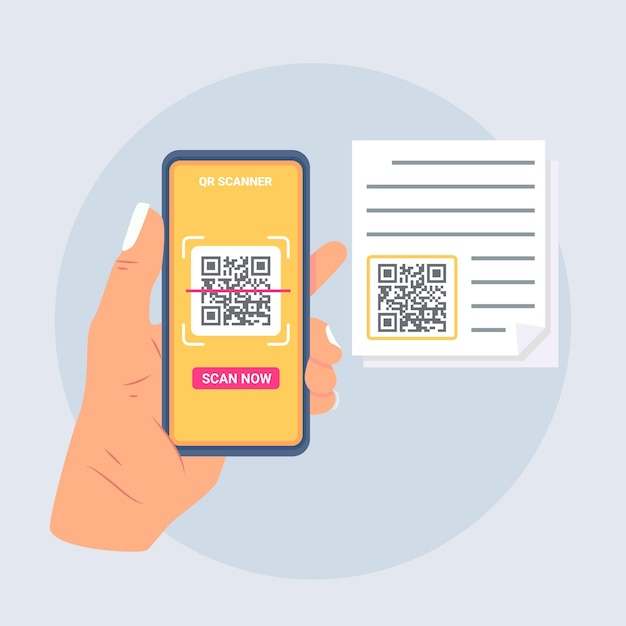 Смартфон сканирования QR-код