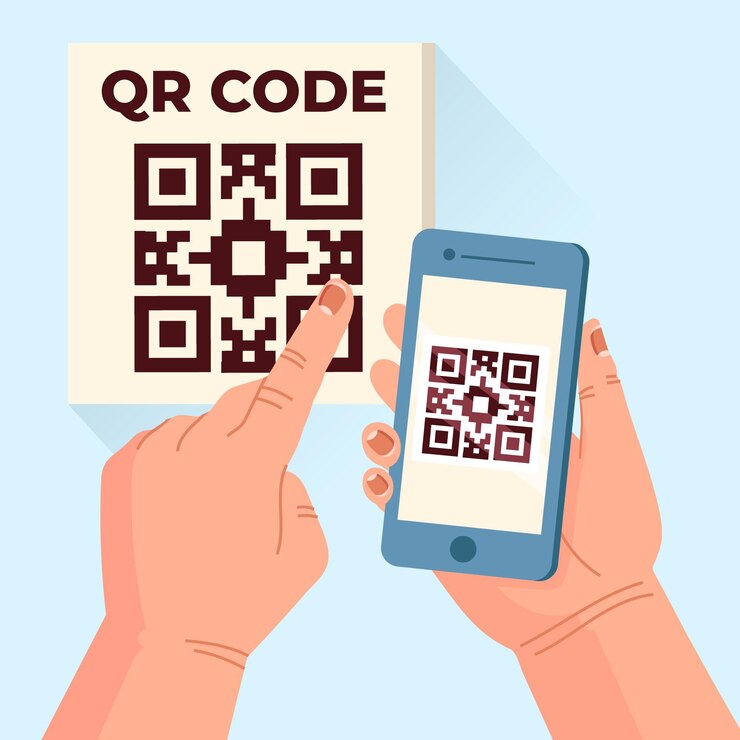 Free Vector smartphone scanning qr code